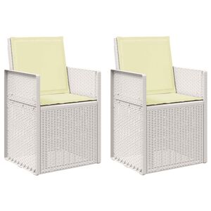 vidaXL Sillas de comedor de jard&iacute;n 2 uds. y Crema PP