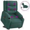 vidaXL Sill&oacute;n masaje el&eacute;ctrico reclinable elevable tela verde oscuro
