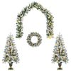 vidaXL Set de mini &aacute;rboles de Navidad 120 cm 275 LED Blanco C&aacute;lido PVC