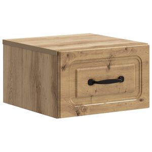 vidaXL Mesita de Noche de Pared Roble Artesanal 34,5 x 33 x 20 cm