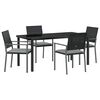 vidaXL Conjunto de Comedor de Jard&iacute;n 5 uds. Negro y Gris Claro