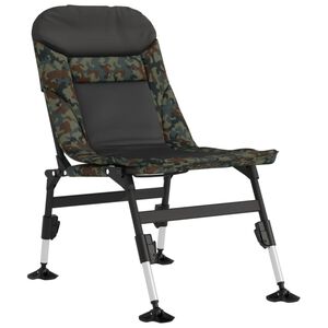 vidaXL Silla de pesca patas para barro ajustables plegable camuflaje