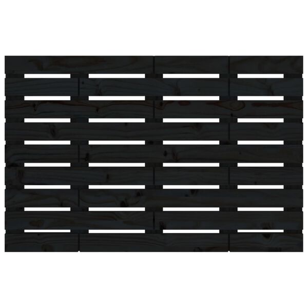 vidaXL Cabecero de cama de pared madera maciza pino negro 106x3x63 cm