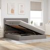 vidaXL Cama con almacenamiento y LED Taup&eacute; 160 x 200 cm Poli&eacute;ster