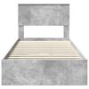 vidaXL Cama con almacenamiento con cabecera Gris Concreto 90 x 200 cm