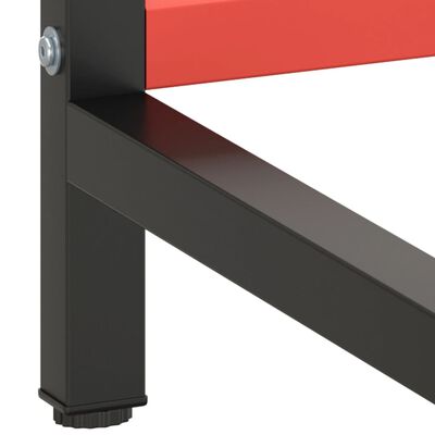 vidaXL Estructura banco de trabajo metal negro y rojo mate 180x57x79cm