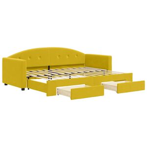 vidaXL Sof&aacute; cama nido con cajones terciopelo amarillo 80x200 cm
