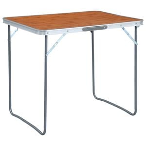 vidaXL Mesa de camping plegable con estructura met&aacute;lica 80x60 cm