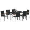 vidaXL Conjunto de Comedor de Jard&iacute;n 7 pcs Negro