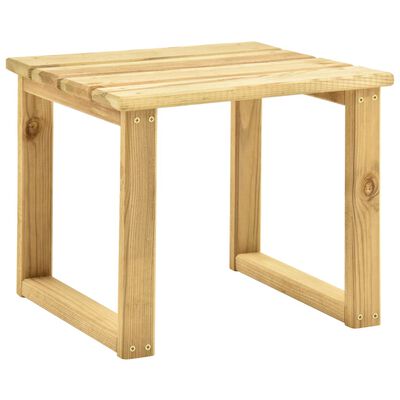 vidaXL Tumbona con mesa de madera de pino impregnada verde