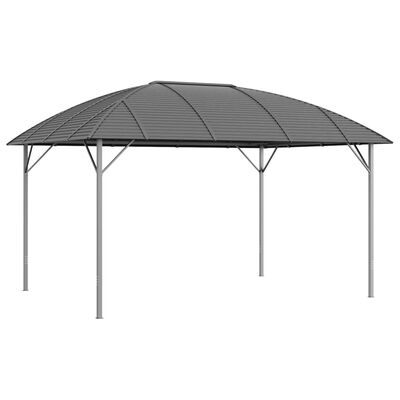 vidaXL Cenador con techo de arco gris antracita 3x4 m
