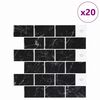vidaXL Azulejo de metro 20 pcs M&aacute;rmol Negro 30,5 x 30,5 cm