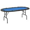vidaXL Mesa de p&oacute;quer plegable para 10 jugadores azul 207x106x76 cm