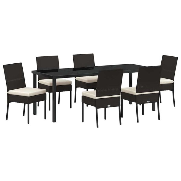 vidaXL Conjunto de Comedor de Jard&iacute;n 7 pcs Negro