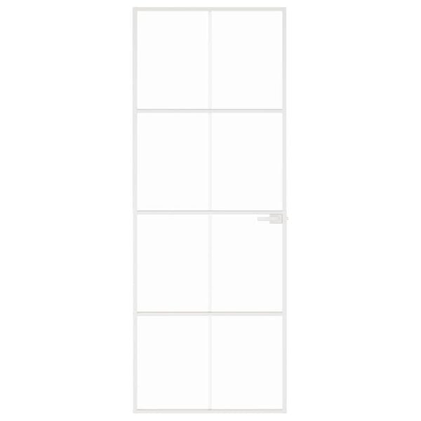 vidaXL Puerta de interior vidrio templado y aluminio blanco 76x201,5cm