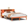 vidaXL Cama con estanter&iacute;a sin colch&oacute;n madera maciza marr&oacute;n 140x190 cm