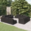 vidaXL Set de sof&aacute;s de jard&iacute;n 12 pzas cojines rat&aacute;n sint&eacute;tico negro
