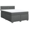 vidaXL Cama box spring con colch&oacute;n tela gris oscuro 160x200 cm