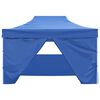vidaXL Carpa plegable profesional con 4 paredes acero azul 3x4 m