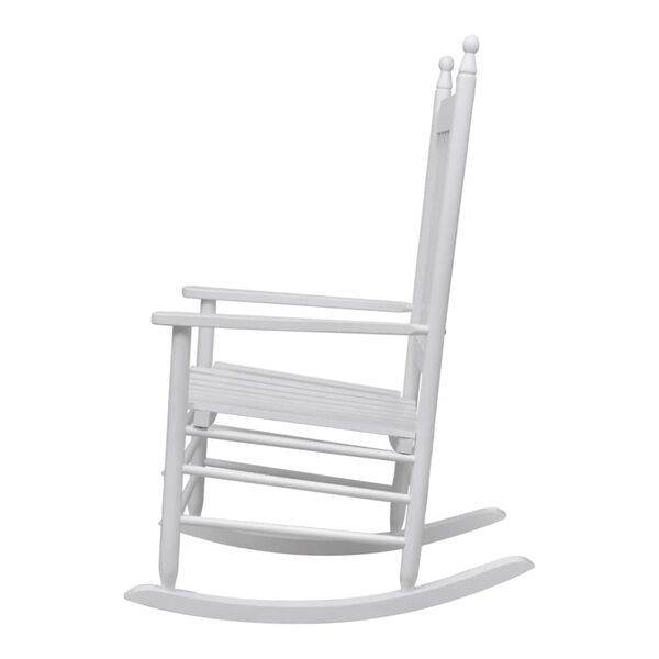 vidaXL Mecedora de madera con asiento curvado madera blanca