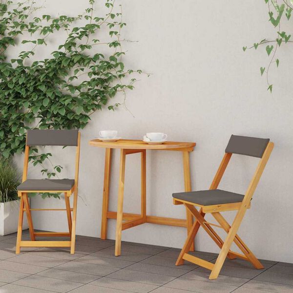 vidaXL Conjunto bistro 3 pcs Aceite Natural Madera de Acacia S&oacute;lida