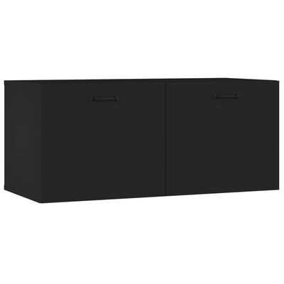 vidaXL Armario de pared madera contrachapada negro 80x35x36,5 cm