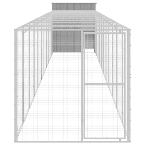 vidaXL Gallinero y corral acero galvanizado gris claro 165x1271x181 cm