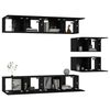 vidaXL Set de muebles para TV 6 piezas madera contrachapada negro