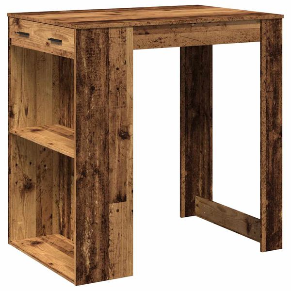 vidaXL Mesa alta de bar madera ingenier&iacute;a envejecida 102x70x103,5 cm