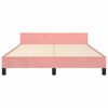 vidaXL Estructura de cama sin colch&oacute;n terciopelo rosa 140x190 cm