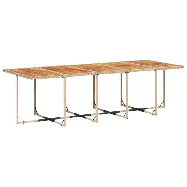 vidaXL Set comedor de jard&iacute;n con cojines 15 pzas rat&aacute;n sint&eacute;tico beige