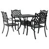 vidaXL Conjunto de mesa de jard&iacute;n 5 pcs Negro Aluminio fundido