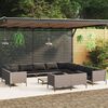 vidaXL Muebles de jard&iacute;n 14 pzas y cojines rat&aacute;n sint&eacute;tico gris oscuro