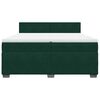vidaXL Cama box spring con colch&oacute;n terciopelo verde oscuro 200x200 cm