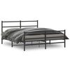 vidaXL Estructura cama sin colch&oacute;n con estribo metal negro 160x200 cm