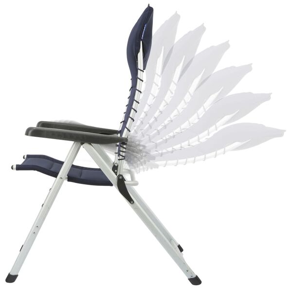 Campart Travel Sillas de camping 2 unidades Novara azul 68x43,5x120 cm