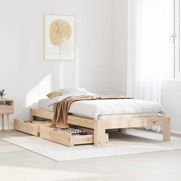 vidaXL Estructura de cama sin colch&oacute;n madera maciza de pino 90x190 cm