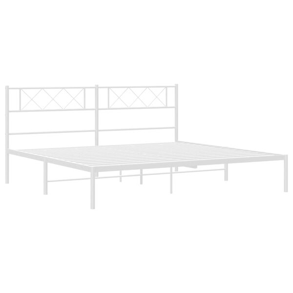 vidaXL Estructura cama sin colch&oacute;n con cabecero metal blanco 200x200cm