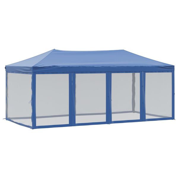 vidaXL Carpa para fiestas plegable con paredes laterales azul 3x6 m