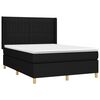 vidaXL Cama box spring con colch&oacute;n tela negro 140x190 cm