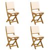 vidaXL Sillas Bistro de Exterior 4 uds. Blanco Crema