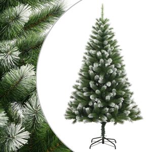 vidaXL &Aacute;rbol de Navidad artificial con bisagras y nieve flocada 240 cm