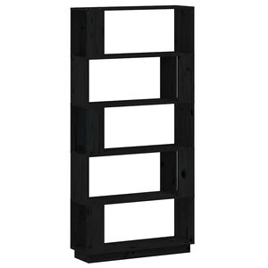 vidaXL Estanter&iacute;a/divisor de espacios madera pino negro 80x25x163,5 cm