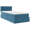 vidaXL Cama con almacenamiento y LED con LED Azul Oscuro 100 x 200 cm