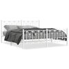 vidaXL Estructura cama sin colch&oacute;n con estribo metal blanco 180x200 cm