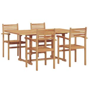 vidaXL Conjunto de Comedor de Jardín 5 pcs Natural