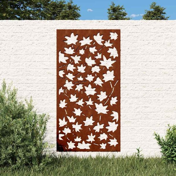 vidaXL Adorno de pared jard&iacute;n acero corten dise&ntilde;o hoja arce 105x55 cm