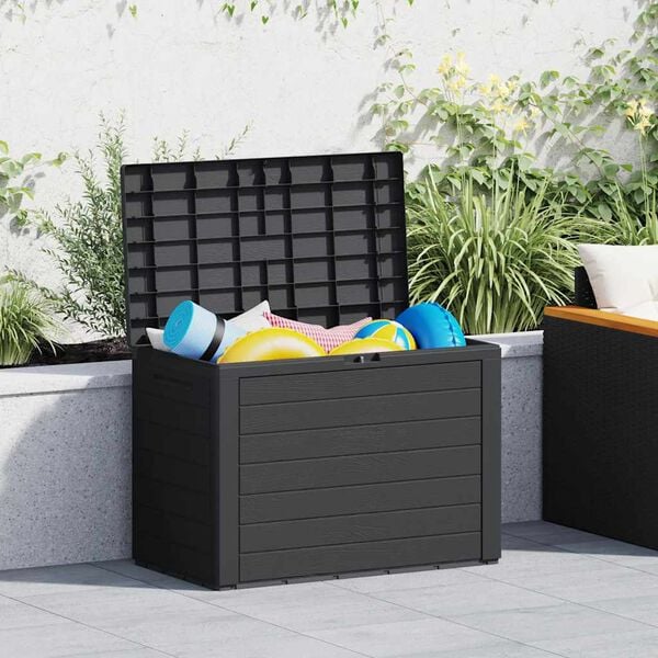 vidaXL Caja de almacenamiento de jardín gris antracita 78x44x55 cm