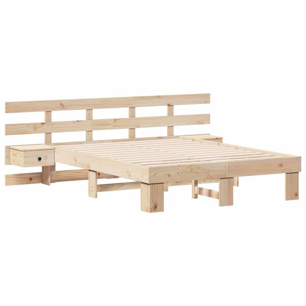 vidaXL Estructura de cama Marr&oacute;n 120 x 190 cm Madera de pino macizo