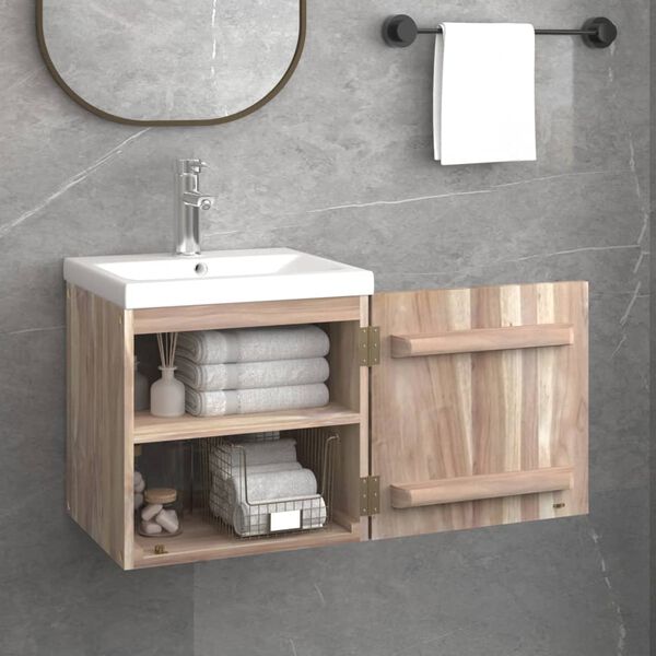 vidaXL Armario de ba&ntilde;o de pared madera maciza de teca 41x38x40 cm